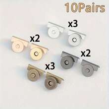 2/5/8/10/12/15Pairs Magnetic Alloy Snap Clasps, 4 Colors - Seamless Closure For Handbags And Garments - DY Craft Accessories - A - View 21