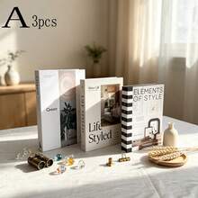 2/3Pcs Modern Minimalist Nordic Indoor Faux Book Decor For Showroom, Villa, Hotel Soft Furnishing, Desktop Ornament, Home Decoration - Decor Book - View 5