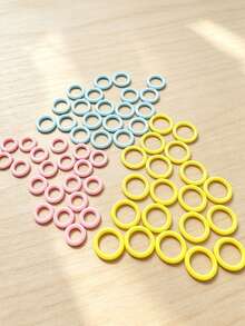 Plastic Round Stitch Marker Rings, 3 Sizes, 60pcs Crochet Knitting Marker Clips, 3 Sizes Round Plastic Crochet Marker Rings, 20pcs Each Size Colorful Anti-Slip Yarn Loops, For Knitting, Crochet, Sewing DIY Crafts, Anti-Slip Anti-Drop Yarn Tool Accessories - Round Marker Clip - View 4