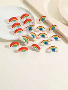 50pcs Rainbow Erasers, Fun Rainbow Erasers, Themed Erasers - Cute Erasers Perfect For Office, Home And Workplace Use. They Are Also Great As Prizes, Birthday Gifts And Perfect For Holiday And Themed Party Decorations. - Multicolor - View 5