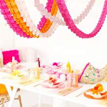 12pcs Clover Garland Party Decorations, Bright Pink & Orange Tassel Paper Hanging Ornaments, Reusable, Suitable For Parties, Baby Showers, Graduation Ceremonies, Weddings, Family Gatherings, Autumn Sunset Festivals, Thanksgiving And More - Four-leaf Clover Latte Art - View 6