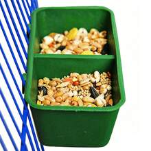 2pcs Dual-Compartment Bird Food Bowl, Bird Cage Rabbit Cage Bird Feed Trough, Bird Feed Container, Bird Supplies, Wire Cage Universal, Random Color - one-size - View 10