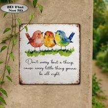 1pc Vintage Sign, Outdoor Decorative Wall Plaque, Retro Style, Positive Message "Everything Will Be Alright", Home Wall Decor Plaque, Suitable For Bedroom And Living Room, Perfect Gift For Family, (Random Style) - A - View 7