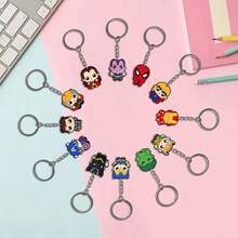 12pcs Avengers Chibi Cartoon PVC Soft Rubber Keychain Assorted Set, Thor Super Hero Silicone Keychains, Birthday Party Gift Bag Fillers, Backpack Pendant Decorative Accessories - Multicolor - View 2