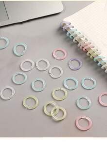 20pcs/Box Colorful Loose Leaf Binder Rings, Detachable Binding Rings, Plastic Perforated File Rings, Used For Binding Reports And Documents, Notebooks, Back To School, School Supplies, Back To School, School, School Supplies, School Supplies - A - View 5