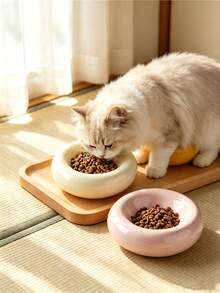 極具吸引力的貓狗食碗 大號甜甜圈造型陶瓷貓碗狗碗 寵物零食碗水碗 易清洗 適合小型至中型貓狗 大直徑防潑濺 - 100ml - 查看 2