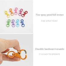 5/10pcs Colorful Coated Spring Snap Hooks With O-Ring, Metal Keychain Accessories, Suitable For DIY Pendants - One Size Fits All - View 6