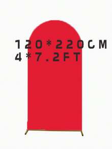 紅色拱門背景布 5ft/6ft/6.6ft/7.2ft 婚禮拱門套布 雙面彈力布貼合式圓拱背景布 生日派對婚禮拱門架裝飾布（不含拱門架，僅布料背景） - 紅色 - 查看 7
