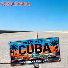 2D Flat Print, 1pc, Decorative Vintage Sign, Outdoor Plaque And Wall Decor, Cuban Theme Wooden Sign, Retro Vibrant Decoration, Cafe Decor (Random Style) - A - View 10