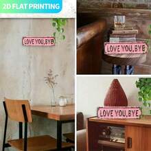 2D Flat, 1pc Vintage "LOVE YOU, BYE" Sign, Wall Decor Plaque, Pre-Drilled For Easy Hanging - Ideal For Home Decor, Kitchen, Farmhouse Style And Gothic Wall Art, Unique Gift (Random Style) - A - View 5
