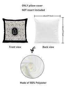 2Pcs Black Throw Pillow Covers Line Drawing Rose Luxury English Border Print Soft Plush Texture Cushion Covers Suitable For Home Decor, Sofa, Bed, Bedroom, Gift, Holiday Decoration - Black and White - View 2