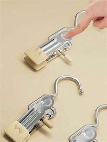 1/10/20/40pcs Multi-Functional Stainless Steel Hangers, Heavy Duty Hanger Hooks, Non-Slip Pants Clips, Skirt Drying, Bedroom, Closet, Dorm Space-Saving Storage - Multicolor - View 10