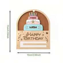 2D Wooden Birthday Cash Card, Innovative Design, Printed With "Happy Birthday" Greeting And Colorful Birthday Cake Pattern, Suitable For Birthday Party Gifts And Decoration, Home Decor, Cash Gift, Car Decoration, Gift Box Decoration, Wooden - Multicolor - View 2