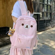 San-X Rilakkuma Tas Ransel Kartun Lucu Gaya Harajuku Jepang untuk Anak Perempuan, Versi Korea Baru, Tas Ransel Pelajar Kapasitas Besar - MultiWarna - View 5