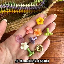 20pcs Multicolor Puakenikeni Flower Beads, Resin And Synthetic Coral Pink Hawaiian Style Flower Beads, Summer Theme Flower Straight Hole Beads - Multicolor - View 3