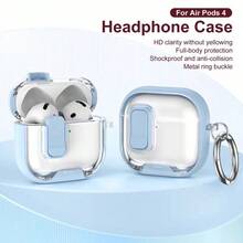 時尚商務立式保護殼，適用於 Apple 藍牙耳機 4 主動降噪版，附鎖扣，Pro 3/2 2nd Gen 防開蓋全包覆防震耳機保護套 - 藍色 - 查看 1