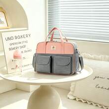 1件裝媽媽包尿布托特包，生產住院包，輕量大容量換尿布包，適合媽媽與爸爸，新生兒必需品 - 彩色 - 查看 8