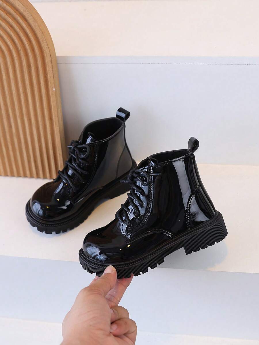 1 Pair Baby Girl Autumn/Winter New Ankle Boots, Casual Daily Wear, Soft Sole Anti-Slip - Black - View 1
