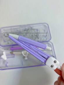 Set esencial de brújula y regla para estudiantes de vuelta a la escuela, regla triangular, transportador, herramientas de dibujo, artículos de papelería para exámenes y estudio, regla de dibujo profesional con soporte multifunción para bolígrafo - Conjuntos - Ver 7