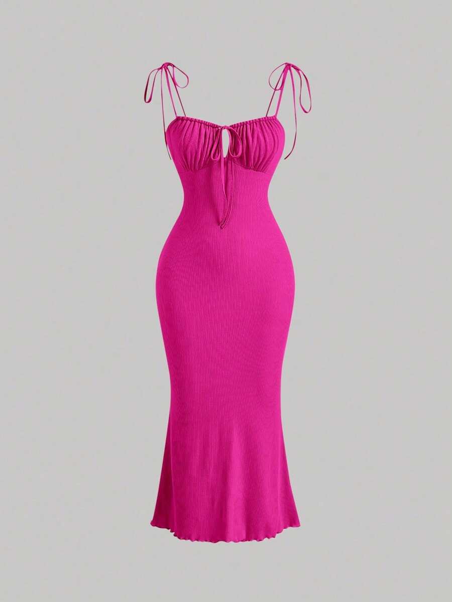 Women Midi Dresses - 亮粉紅色 - 查看 1
