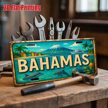2D Flat Printed, 1pc, Bahamas Coast Cruise Scene Metal Sign, For Decorative Use Only, Decorative Sign And Plaque, Vintage Sign, Beach Cafe, Ideal Gift For Vacationers And Sun Lovers (Random Style) - A - View 10