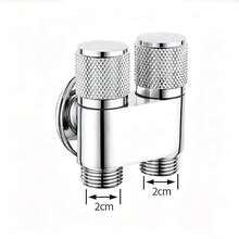 G1/2 1-In 2-Out Dual Control Washing Machine Faucet, Toilet Triangle Valve, Kitchen Bathroom Sink Faucet Accessory - Light Grey - View 11
