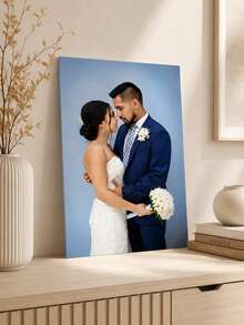 Customizable Wooden Frame Canvas Wall Art - Personalized Family Portraits And Action Photos, Printing, Suitable For Living Room, Bedroom Or Home Office Decor, Cozy Room Accent, Quality Reproduction Framed Canvas Painting - Multicolor - View 3