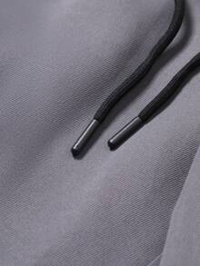 1pc Men's Outdoor Style Cargo Pants, Woven Twill Fabric With Zipper Large Pockets, Elastic Drawstring Waist, Suitable For Spring And Autumn Wear - Grey - View 5
