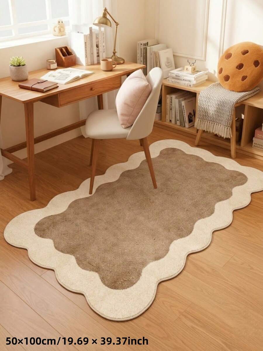 1pc 2026 New Arrival, Double-Layer Wavy Edge Long Bedside Rug, Autumn/Winter Bestseller, Soft Absorbent Skin-Friendly, Suitable For Bedroom Or Living Room Decor, Holiday Gift, Bedroom Rug, Comfortable Home Accessory, Decorative Rug, Bedroom Decor, Small Rug, Rug, Home Decor, Living Room Rug, Living Room Small Rug - Multicolor - View 1