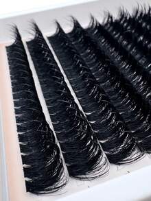 80D Spikes Lash Cluster Lashes, 10-18mm Pointed Tip Lashes, DD Curl Fluffy Eyelash Extension, 240pcs Cluster Lashes, Thick Individual Lashes, DIY Pointed Tip Lash Extension, Cartoon Cluster Lash Extension, Mink Lash Strip, Thick Lashes - DD - View 10