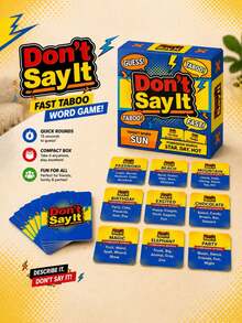 Don'T Say It Party Card Game - Classic Taboo Word Guessing Game, Suitable For Adults And Families, 50 Modern Cards, Humorous Social Interaction And Icebreaker Game, Applicable For Holiday Gatherings And Travel - Multicolor - View 6