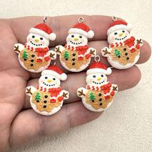 5/10pcs Christmas Tree Snowman Pendant, Suitable For DIY Jewelry Making, Perfect For Party Accessories, Earrings, Necklaces, Bags - Christmas Snowman Pendant - View 9