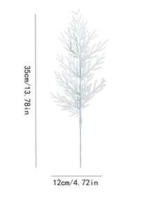 12pcs Christmas Decorative Flowers - Artificial Pine Branches With White Flowers, Suitable For DIY Wreaths/Vase Fillers, Holiday Home Decor - A - View 3