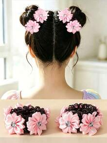 2 buah Ikat Rambut Cepol Lucu untuk Anak Perempuan, Cocok untuk Kembali ke Sekolah, Hiasan Bunga Warna-warni Merah Muda, Aksesoris Rambut Anak Perempuan, Ikat Rambut Anak Perempuan, Tali Rambut, Penutup Kepala, Aksesoris Penataan Rambut, Cocok untuk Penggunaan Sehari-hari, Hadiah untuk Anak Perempuan - Berwarna merah muda - View 12
