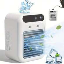 Mini Air Conditioner Fan USB Rechargeable Portable Desktop Cooling Device, Suitable For Home, Office Or Dorm Use, Camping Outdoor Summer Cooling Fan, Cooling Device To Relieve Heat, Battery Capacity: 1800mAh - Multicolor - View 2
