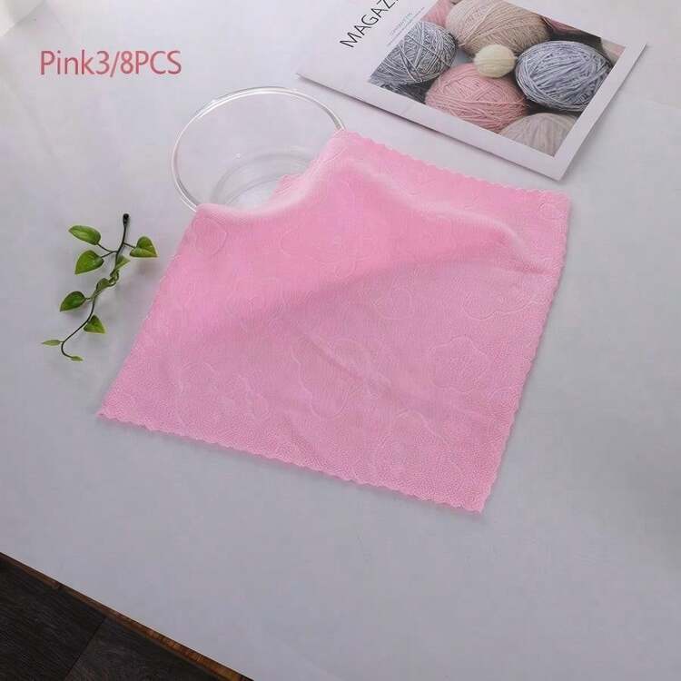 Embossed Microfiber Face Towel, Soft Absorbent Handkerchief, Cute Macaron Color Small Face Wash Cloth, Portable Facial Cleansing Towel, Suitable For Bathroom, Home And Travel - Multicolor - View 7