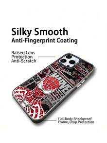 Miniso Marvel Spider-Man And Iron Man Cartoon Men's Phone Case, Compatible With IPhone 18 18pro 18promax 17 Pro Max/17 Pro/Air/16 Pro Max/15 Plus/14/13/IP 17/15Pro/12 Pro/11/16 Plus, XR, Apple And Android Models, Galaxy S22, S23plus, Galaxy S23ultra S24plus, Galaxy S25, Galaxy S25ultra, Galaxy S26, S26ultra, Shockproof And Scratch-Resistant Protective Case - Translucent Black - View 7