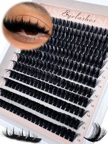 80D Spikes Lash Cluster Lashes, 10-18mm Pointed Tip Lashes, DD Curl Fluffy Eyelash Extension, 240pcs Cluster Lashes, Thick Individual Lashes, DIY Pointed Tip Lash Extension, Cartoon Cluster Lash Extension, Mink Lash Strip, Thick Lashes - DD - View 2