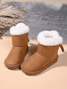 Infant Fashion New Snow Boots With Bow Decoration - Brown - View 4