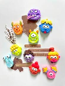 10 pièces Aimants de réfrigérateur 3D amusants en forme de lèvres de saucisse de monstre de dessin animé, stickers magnétiques créatifs et mignons de monstre de dopamine pour réfrigérateur, tableau blanc, armoire en fer, décoration intérieure, cadeau de fête - Monstre Petit Homme - Voir 4