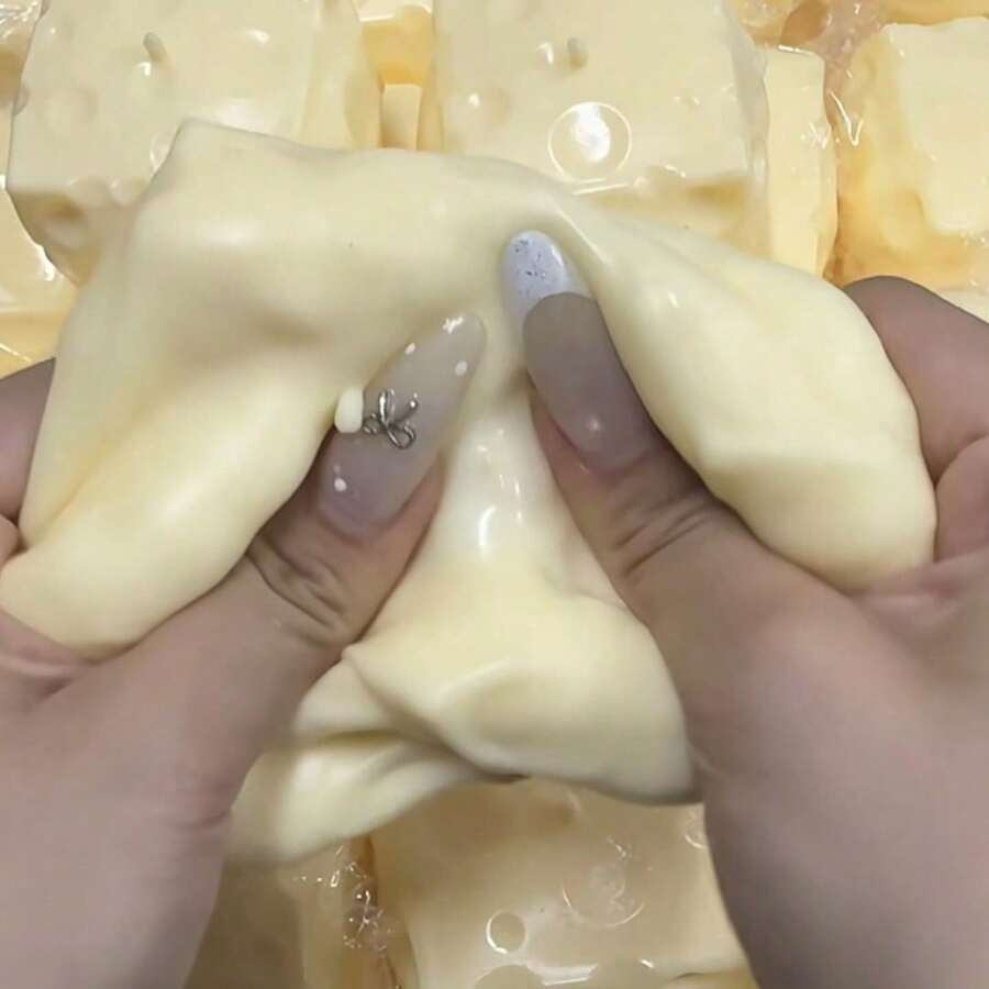 1pc, Moldable Cheese Cheese Squeeze Toy, Stress Relief Toy, Perfect For Holidays, Birthday Gifts, Halloween, Thanksgiving, Christmas, Labor Day, Back To School, Party Gifts, Squishy, Crunchy Squish, Crunchy Butter Squish, Squeeze, Slushy Ball, Squishy Stress Toy, Dumpling Squish, Toys For Women, School Supplies, Btsarmy