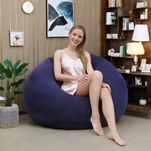 1 Inflatable Lazy Sofa Chair, Foldable, Portable, Soft And Comfortable Bean Bag Sofa, Suitable For Indoor/Outdoor Use. - Multicolor - View 8