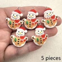 5/10pcs Christmas Tree Snowman Pendant, Suitable For DIY Jewelry Making, Perfect For Party Accessories, Earrings, Necklaces, Bags - Christmas Snowman Pendant - View 10
