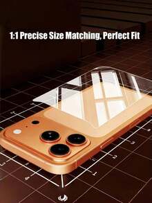 4-In-1 2-Piece Full Coverage Anti-Peeping Tempered Glass Privacy Screen Protector, Compatible With IPhone 18 Pro Max/18 Pro/17 Pro/17 Pro Max, Full Coverage Anti-Peeping Glass Film, Birthday/Easter/Valentine's Day Gift For Boyfriend/Girlfriend, Includes 1pc High-Definition Camera Lens Protector Soft Film And 1pc High-Definition Phone Back Cover Soft Film - Black - View 8