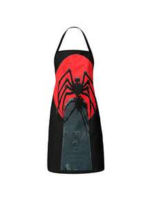 2Pcs Day Of The Dead Halloween Apron Set, Sugar Skull Witch With Hat Floral Paint Splatter & Black Cat Jack O Lantern Pattern Kitchen Apron, Waterproof Oilproof Cooking Bib For Baking Grilling, Colorful Mexican Day Of The Dead Party Decor Gift - Multicolor - View 4