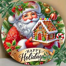 Santa Claus & House Metal Sign - Perfect For Doors, Walls, Home Decor | Suitable For Streets, Shops, Garages, Bars, Farms, Gardens, Best For Christmas, Perfect For Room Decoration (Random Hole Placement) - A - View 6