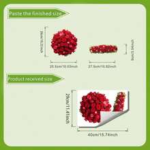 1pc Red Rose Bouquet Waterproof Toilet Sticker, Creative Bathroom Decor Sticker, Enhance Space Atmosphere - Multicolor - View 4