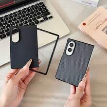 1 Buah Casing Ponsel Lipat Kulit PU Motif Serat Karbon Premium Kompatibel dengan Galaxy Z Fold 8 Fold 8 Ultra Fold7 Fold6 Fold5 Fold4 - Pelindung Belakang Anti Guncangan Seluruh Bodi untuk Bisnis - Hitam - View 10
