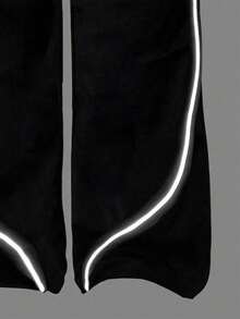 Youth Girl Cartoon Number Print Slim Fit Cropped Top And Long Pants - Black - View 5