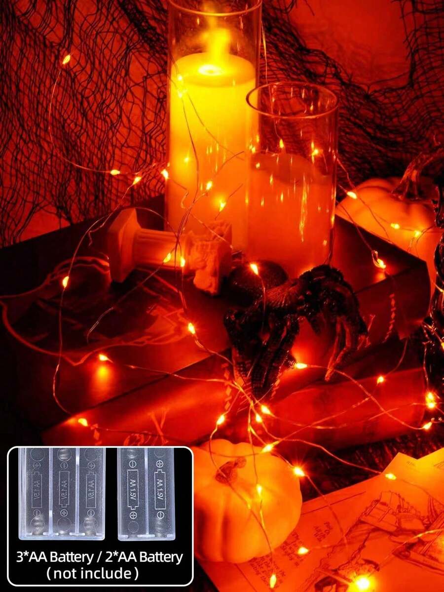 1PC 30/50/70 Lights 3/5/7m Halloween LED String Light Suitable For Halloween, Party, Festival, Haunted House Decoration, Room, Bedroom Decoration - Copper Wire String Lights - View 1
